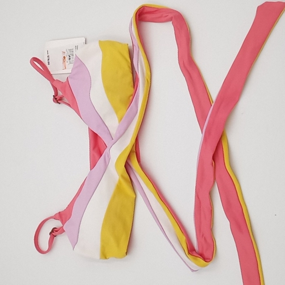 BECCA Radiant Colorblock Classic‎ Wrap Bikini Top Multicolor S